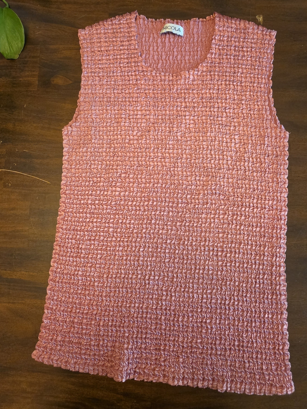 Vintage Nicola Pink Popcorn Bubble Tank Top - Y2K Crinkle Stretch